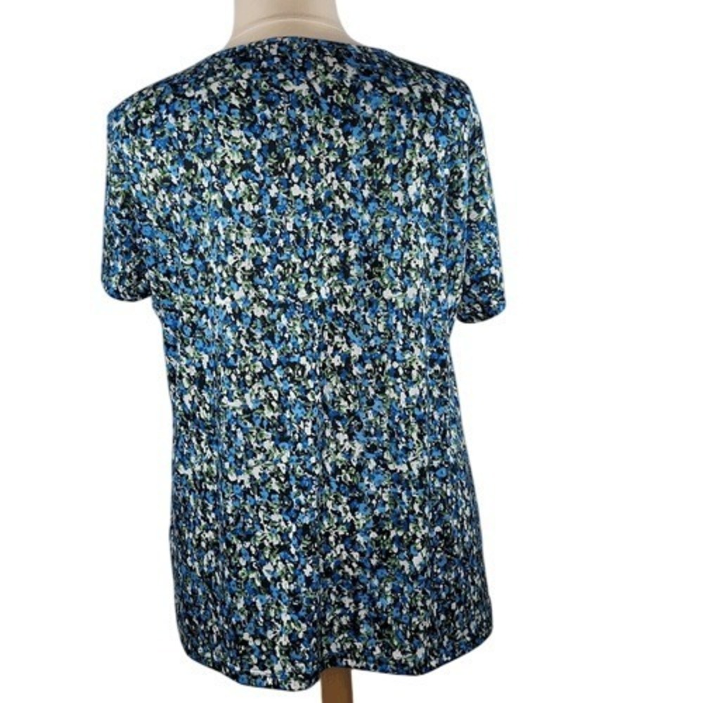 Wesso Blue Floral Short Sleeved Blouse - Picture 8 of 12